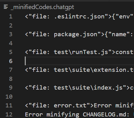 Code Minifier for ChatGPT Prompts